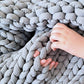 Marle Grey Weighted Chunky knotted Blanket