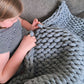 Marle Grey Weighted Chunky knotted Blanket