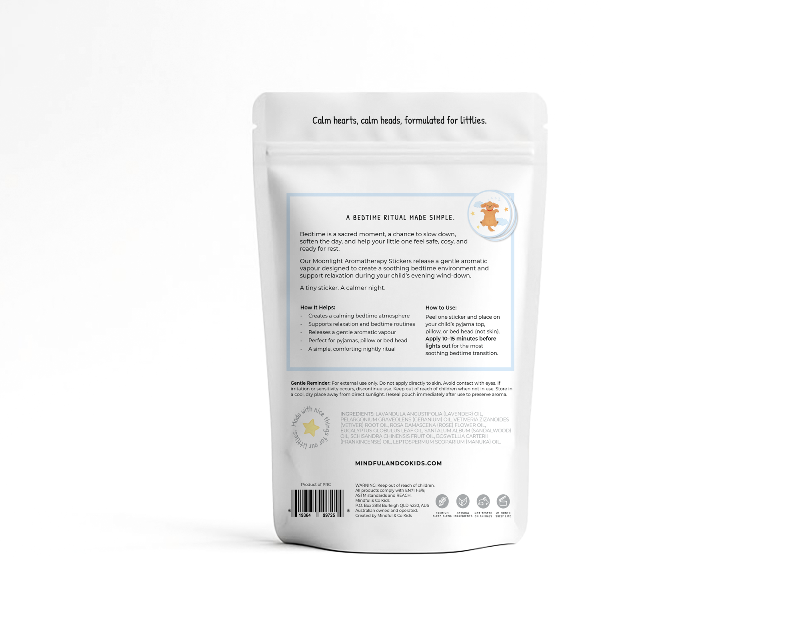 White package with text and a barcode on a white background