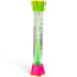 Green glitter fountain tube with a lime top and pink base on a white background.