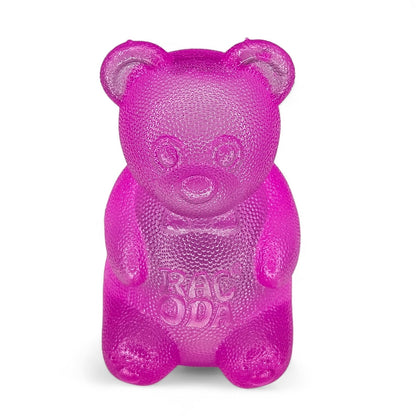 Pink gummy bear-shaped toy with &