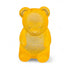 Yellow teddy bear-shaped object with &