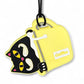 Yellow bag with a black cat design and &