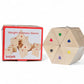Kidpik wooden Weight Memory Game with coloured marked pieces beside its box.