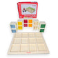 Wooden STEAM sound box set by Kidpik with colorful blocks and a red packaging box on a white background.