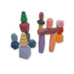 Colourful wooden stacking pieces arranged into shapes for the Sensory Wall classroom set