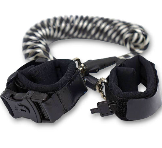 A black and white image of a wristband designed for children&