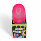 Pink squishy sensory toy with packaging on a white background