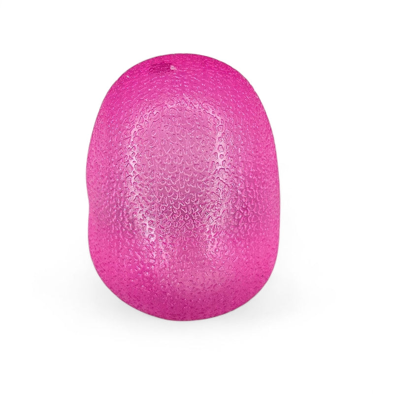 Pink textured object on a white background