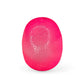 Pink massage ball with textured surface on a white background