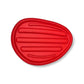 Red textured object on a white background