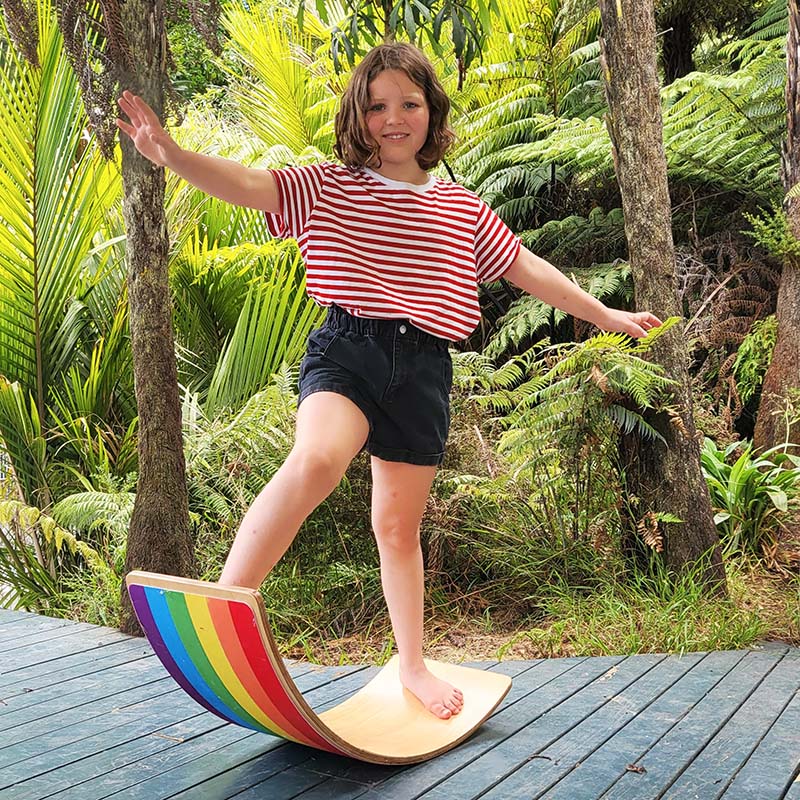 Balance Board with rainbow felt grip SensorySam