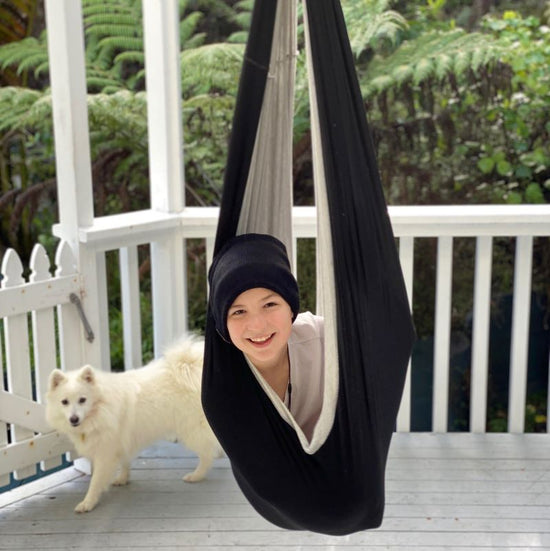 Double Layered Cotton Sensory Swing- Black