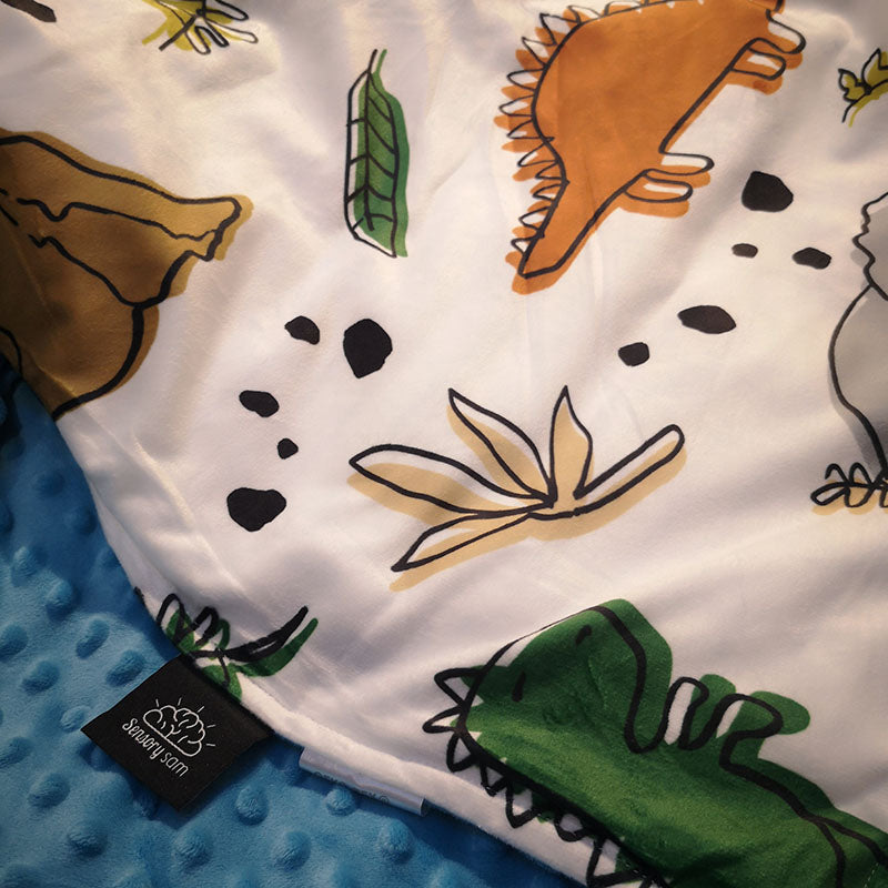 Weighted Blanket and cover in Dino Dan SensorySam