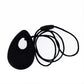 A black oval pendant chew necklace with a breakaway cord.