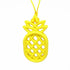 A yellow silicone pineapple-shaped necklace intended for sensory play or chewelry.