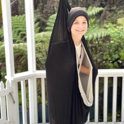 Double Layered Cotton Sensory Swing- Black