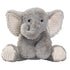 A gray plush elephant toy with a soft texture, designed for cuddling.