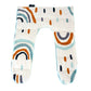 A U-shaped shoulder hugger with a multicolored geometric pattern, predominantly in rainbow colors.